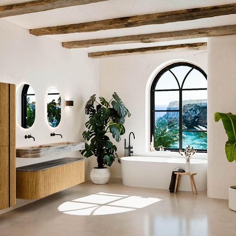 MONDIAZ THOR-DLUX 160cm meuble de salle de bains arrondi gauche + droite couleur Oak avec 1 tiroir et 2 portes. Vasque suspendue CLOUD Double sans trou de robinet couleur Sombra. SW1465364