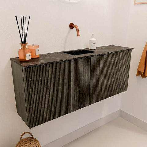 Mondiaz JOYA-DLUX 100cm toiletmeubel - kleur Shadow - Wastafel FAYE positie Midden Zonder kraangat kleur Lava. SW1422892