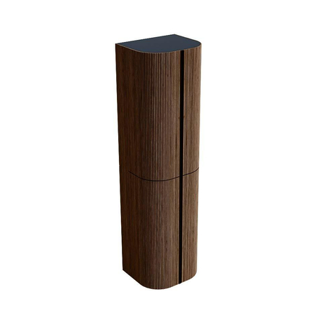 MONDIAZ KURVE Colonne de salle de bains 160cm couleur Walnut avec 4 portes SW1122544