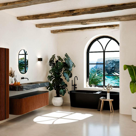 MONDIAZ THOR-DLUX 160cm badmeubel ronding links + rechts kleur Ruby met 1 lade en 2 deuren. Vrijhangende wastafel CLOUD Midden zonder kraangat kleur Lava. SW1465197