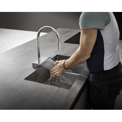 Hansgrohe Aquno Select M81 - 1 greeps keukenkraan - 170 uittrekbare vuistdouche - 3jet - sbox - hoogglans chroom SW878838