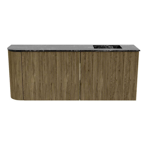 Mondiaz JOYA-DLUX Meuble de salle de bains 101.6cm - arrondi gauche couleur Dusk - Vasque FAYE position Droite 1 trou de robinet couleur Lava SW1423266