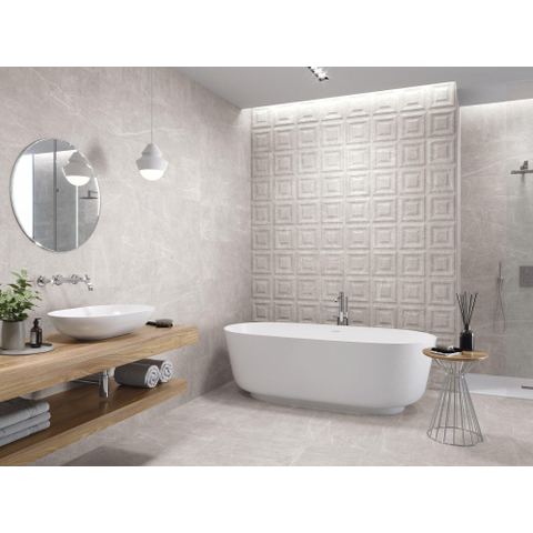 ÉCHANTILLON Terravito Nuvia carreau mural - 33,3x100cm - 10,5mm - Rectangulaire - rectifié - Aspect marbre - Gris mat SW736079