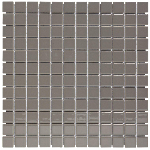 The Mosaic Factory Barcelona mozaïektegel - 30x30cm - wandtegel - Vierkant - Porselein Grey Glans SW157268