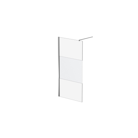 Van Marcke Inloopdouche - 100x200cm - veiligheidsglas - band mat glas - anti kalk - chroom SW238194
