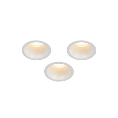 QAZQA Dept inbouwspot - set van 3 - 7.8x7.8x6.5cm - dimbaar - IP44 - mat wit SW1209708