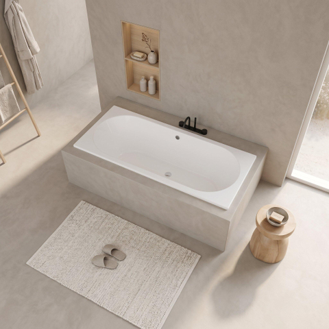 Zeza Oval Ligbad - 170x70cm - acryl - duo - glans wit hoekje licht beschadigd OUTLETSTORE STORE43947