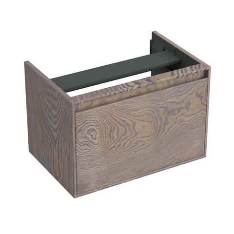Forzalaqua Reno 2.0 meuble sous-lavabo 59.5x39.5x40cm avec 1 tiroir sans poignée à fermeture douce Chêne massif Silver Grey SW492407