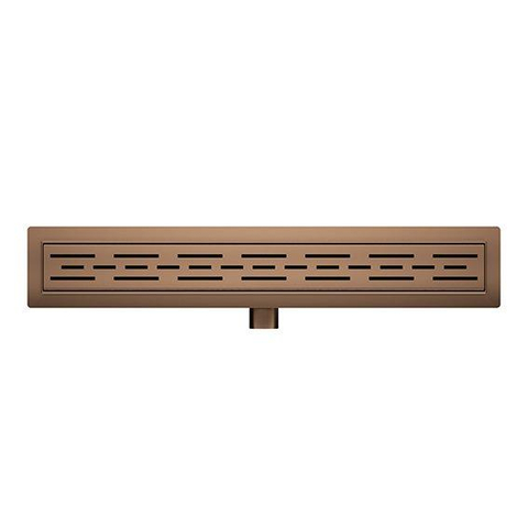 Wiesbaden Douchegoot met flens en rooster - 100x7cm - PVD - geborsteld brons koper SW451303