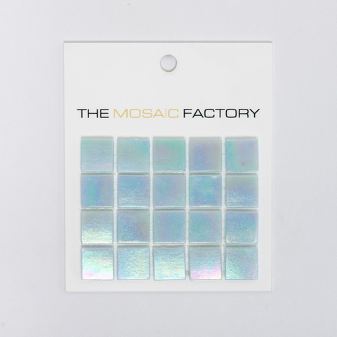 ÉCHANTILLON The Mosaic Factory Amsterdam Carrelage mosaïque - 2x2x0.4cm - pour mur et sol pour intérieur et extérieur carré - verre clair bleu SW861930