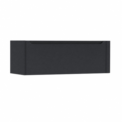 H&R Badmeubelen Juice Meuble sous lavabo - 120x45x40cm - angle droit arrondi - 1 tiroir - poignée intégrée - Bleu foncé SW1110041