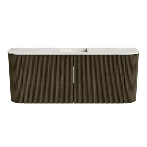 Mondiaz JOYA-DLUX 103.2cm toiletmeubel - ronding links en rechts kleur Shadow - Wastafel FAYE positie Midden 1 kraangat kleur Ostra. SW1423056