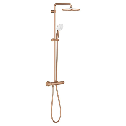 GROHE Tempesta 250 doucheset - met thermostaat wand - geborsteld warm sunset (koper) SW1587938