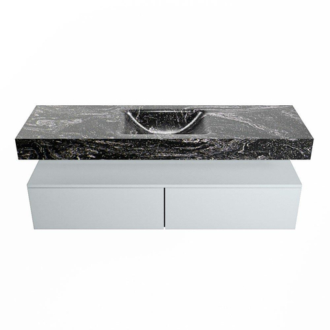 Mondiaz ALAN-DLUX Ensemble de meuble - 150cm - meuble Clay mat - 2 tiroirs - Lavabo Cloud Lava suspendu - vasque Centre - 0 trous de robinet SW808718