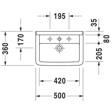 Duravit Starck 3 Wastafel - 50x36cm - wit 0312452