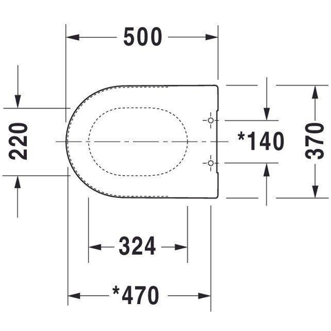 Duravit Universeel WC-zitting - 37x50x3.7cm Polypropyleen - wit 0314236