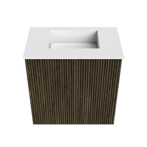 Mondiaz JOYA 40cm toiletmeubel - kleur Shadow - Wastafel FAYE positie Midden Zonder kraangat kleur Talc. SW1421378