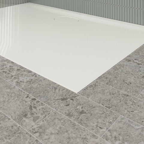 Villeroy & Boch Ecora douchebak - 120x80x3.5cm - afvoer lange zijde - white alpine (wit) SW1559014