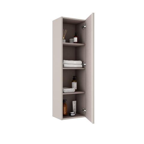 Saniclass Prime Blend Hoge Kast - 120x34.5x27.5cm - 1 deur - mat cotton (beige) - MDF licht beschadigd OUTLETSTORE STORE45289