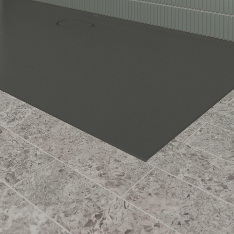 Villeroy & Boch Ecora douchebak - 170x80x3.5cm - afvoer lange zijde - anthracite (antraciet) SW1559006