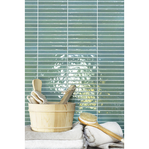 ÉCHANTILLON Terravito Girivo Carrelage mural en céramique - 35x35cm - 9.2mm - Vert SW1408450