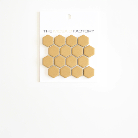 ÉCHANTILLON The Mosaic Factory Hexagon carreau mosaïque - 12.5x15 - carreau mural et de sol - Hexagone - Porcelaine Tuscany Gold Mat SW1159404