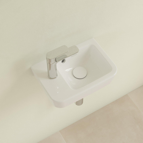 Villeroy & Boch O.novo fontein - 1 kraangat links - met overloop - 36x25cm - White Alpine (glans wit) SW445848