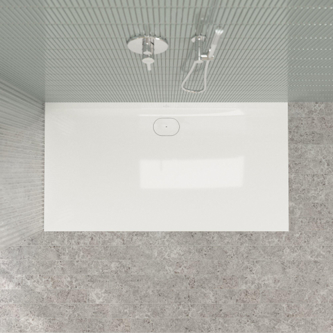 Villeroy & Boch Ecora douchebak - 170x90x3.5cm - afvoer lange zijde - white alpine (wit) SW1558936