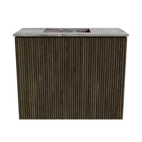 Mondiaz JOYA-DLUX 50cm toiletmeubel - kleur Shadow - Wastafel FAYE positie Links Zonder kraangat kleur Sombra. SW1425185
