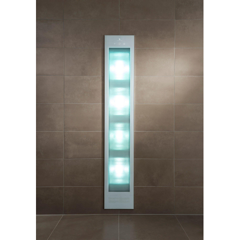 Sunshower Deluxe White - 32x187x16cm - UV et infrarouge - encastré - corps entier - 2000 watt - aluminium blanc SW719915