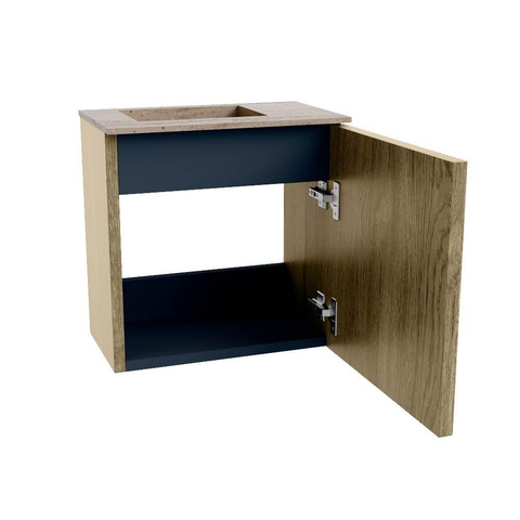 Mondiaz JOYA-DLUX 40cm meuble de toilette - couleur Dusk - Lavabo FAYE position Gauche Sans trou de robinet couleur Saba. SW1426038