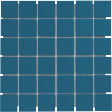 The Mosaic Factory London carrelage mosaïque 4,8x4,8x0,6cm pour sol intérieur et extérieur carré en porcelaine bleue mat avec antidérapant SW157767