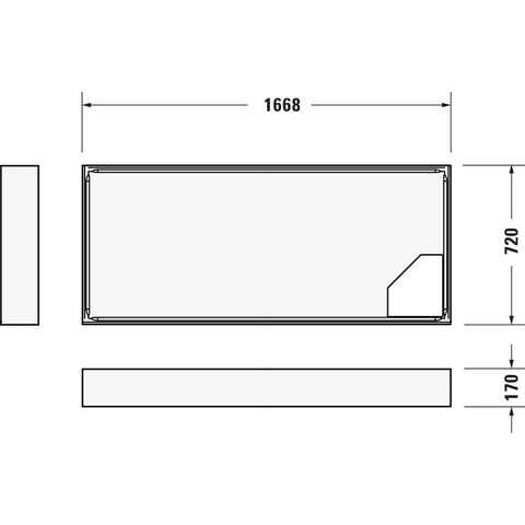 Duravit D-code Kunststof douchebak acryl rechthoekig - zonder paneel - 170x75cm - met afvoergat - diameter 90mm - wit 0295850