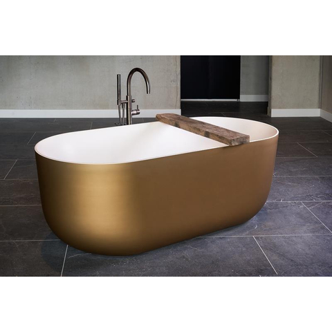 Xenz Mauro ligbad - 180x85cm - Solid surface Goud/Wit SW647926