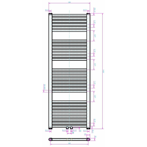 Royal plaza Sorbus r radiator 50x140 n30 628w recht mi.aansl.grijs metallic SHOWROOMMODEL SHOW25437
