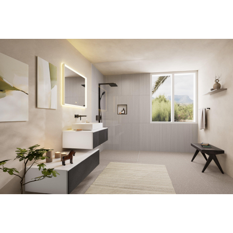 Hansgrohe Raindance alive Q - showerpipe 210/340 2jet - ecosmart - thermostaat - geborsteld zwart chroom (antraciet) SW1387942
