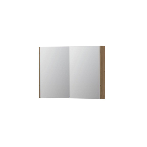 INK SPK2 spiegelkast – 100x74x14 cm – 2 deuren, dubbelzijdige spiegeldeuren – Fineer Ash mat SW439822
