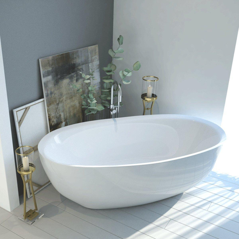 Zeza Aosta Vrijstaand Bad - 180x80x63cm - glans wit SW161912