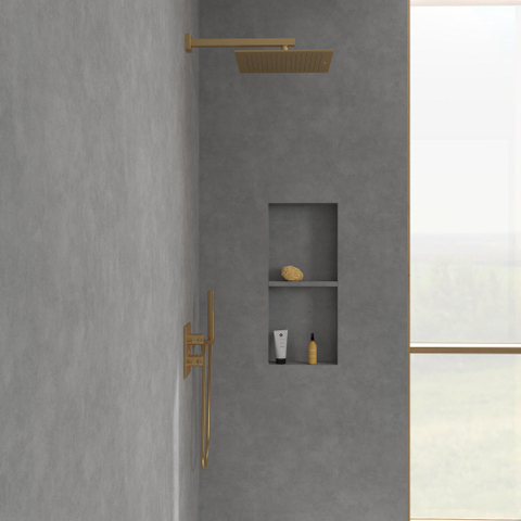 Villeroy & Boch Universal Showers regendouche - 35x35cm hoekig - Brushed Gold (goud) SW974340