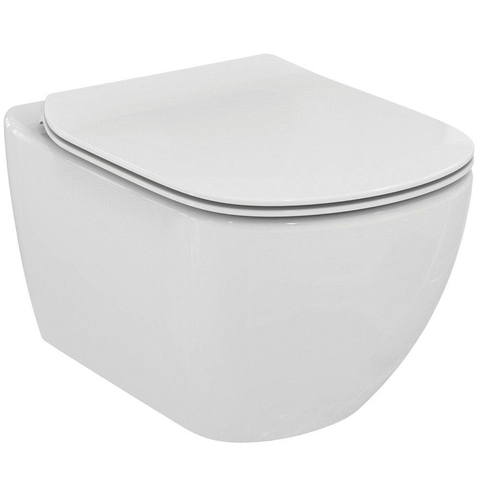 Ideal Standard Tesi WC suspendu – AquaBlade – profondeur 53,5 cm – avec abattant softclose – Silk White mat SW523356