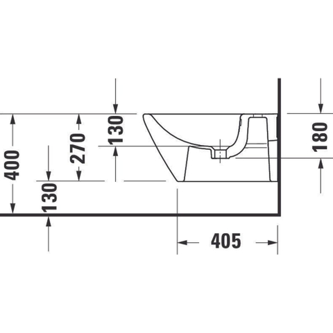 Duravit D-neo Wandbidet - met kraangat - met overloop - 37x54x27cm - met wondergliss - wit SW640395