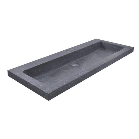Wiesbaden Raw Wastafel enkel - met 1 kraangat - 100x46x5cm hardsteen gezoet SW106385