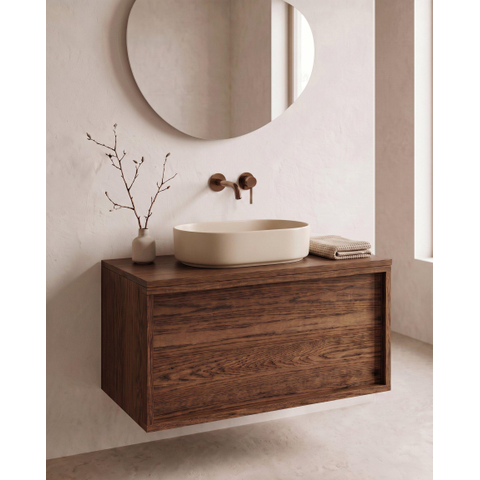 FugaFlow Eccelente Pietra Vasque - 52x31x12cm - ovale - céramique - beige SW1468930