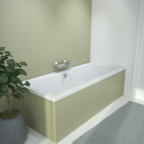 Saniclass Nurnberg Ligbad - 190x90x49cm - acryl - glans wit SW72156
