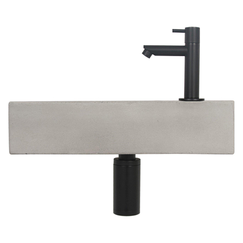 Differnz Jukon fonteinset – 38.5x18.5x9 cm – beton grijs – zwarte kraan SW205843