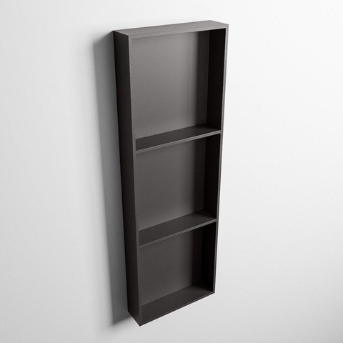 Mondiaz Easy niche 29,5x89,5x8cm - encastrable/sur meuble - 3 compartiments ouverts - Solid Surface - Gris foncé SW643857