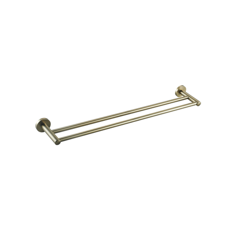 Fortifura Calvi Handdoekhouder - dubbel - rond - PVD - geborsteld messing (goud) SW639939