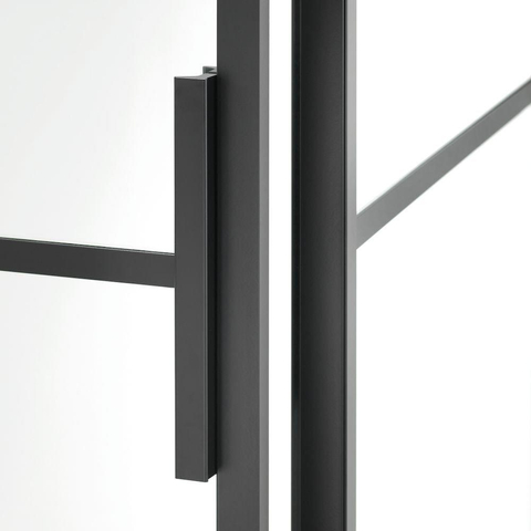 Sealskin Soho zijwand voor combinatie met een draai- en schuifdeur 90x210cm met zwart profiel en helder glas SW207572