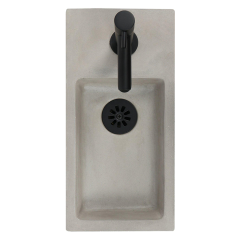 Differnz Jukon pack lave-mains – 38,5 x 18,5 x 9 cm – béton gris – robinet noir SW205843