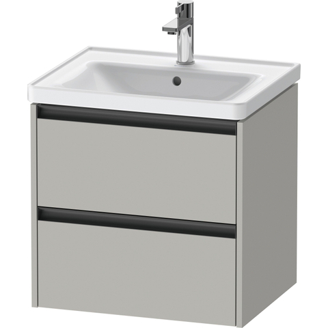 Duravit Ketho.2 Wastafelonderbouwkast - met 2 laden - 58.4x45.5x54.9cm - met grepen antracietbeton - mat betongrijs (grijs) SW772669